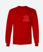 Kanye West I Feel Like Pablo Yeezy Red Pullover Sweatshirt For Sale