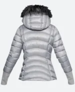Lindsey Vonn The Pack Silver Hooded Puffer Jacket For Sale