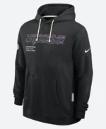 Los Angeles Chargers NFL Crucial Catch Nike Black 2025 Sideline Standard Issue Dri-FIT Hoodie