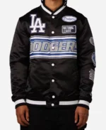 Los Angeles Dodgers MLB Rally Drive Black Varsity Jacket