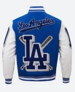 Mash Up Los Angeles Dodgers Full-Zip WoolLeather Blue Varsity Jacket
