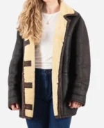 Melanie Scrofano Revival S01 Shearling Hooded Jacket