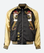 Mike Estime JFGF Institute Embroidered Black & Golden Bomber Jacket