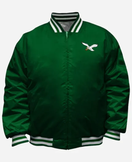 Mitchell & Ness Philadelphia Eagles Kelly GreenSilver Big & Tall Throwback Reversible Full-Zip Jacket