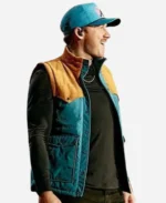 Morgan Wallen Performing Atlanta Night Blue and Yellow Vest For Sale