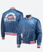 NBA 75th Anniversary Nike Courtside Blue Varsity Jacket For Sale