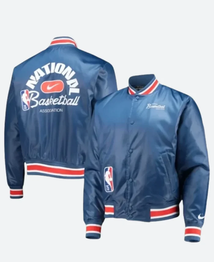 NBA 75th Anniversary Nike Courtside Blue Varsity Jacket For Sale