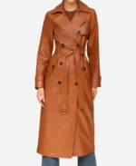 Nicole Kidman TV Series Nine Perfect Strangers 2025 Masha Dmitrichenko Brown Leather Coat