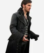 Once Upon a Time Captain Hook Leather Trench Coat