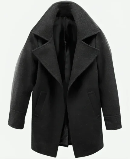 Resident Evil 8 Chris Redfield Black Wool Coat For Sale