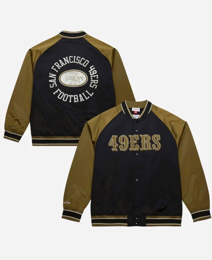 San Francisco 49ers Mitchell & Ness Double Clutch Raglan Jacket
