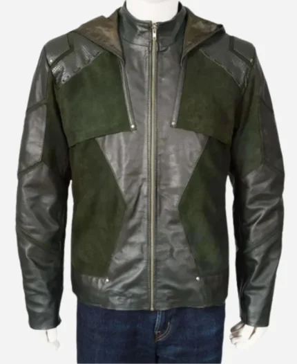 Stephen Amell Crisis on Infinite Earths Oliver Queen Green Jacket For Sale