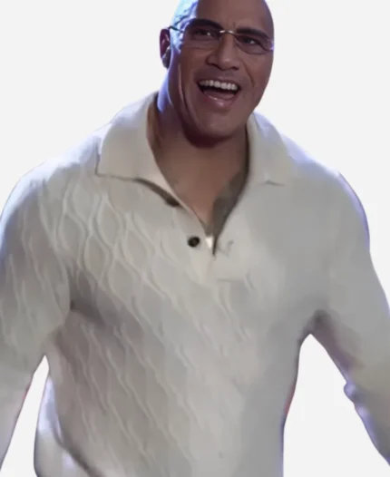 The Kelly Clarkson Show Dwayne Johnson White Sweater