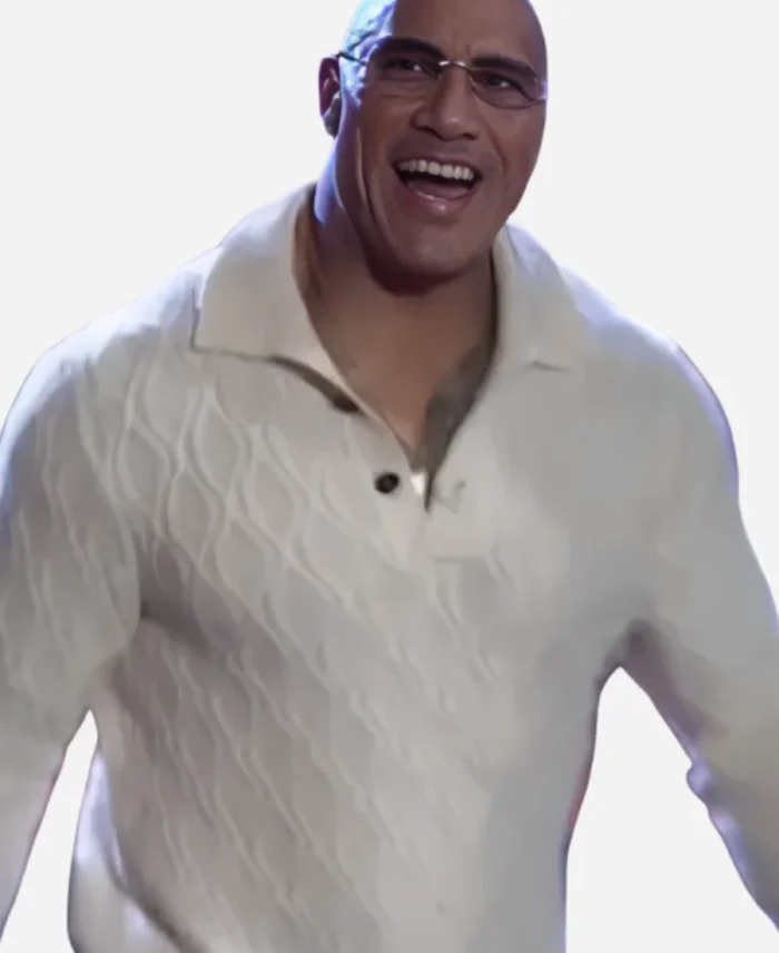 The Kelly Clarkson Show Dwayne Johnson White Sweater