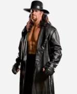 The Undertaker Black Long Leather Trench Coat For Sale