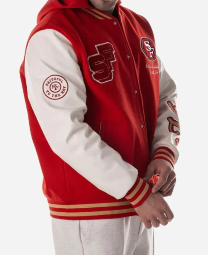 The Wild Collective 49ers Hooded Varsity Jacket