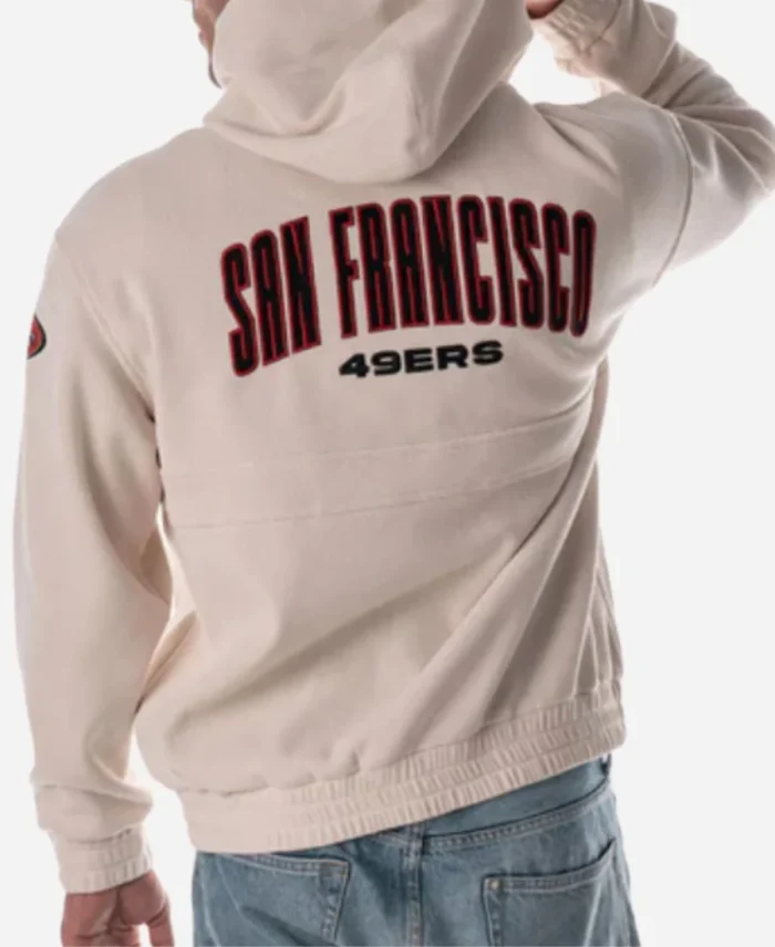 The Wild Collective San Francisco 49ers Corduroy Beige Hoodie