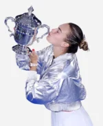 US Open 2025 Aryna Sabalenka Silver Crop Jacket