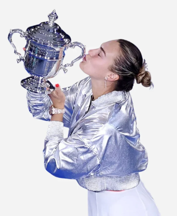 US Open 2025 Aryna Sabalenka Silver Crop Jacket