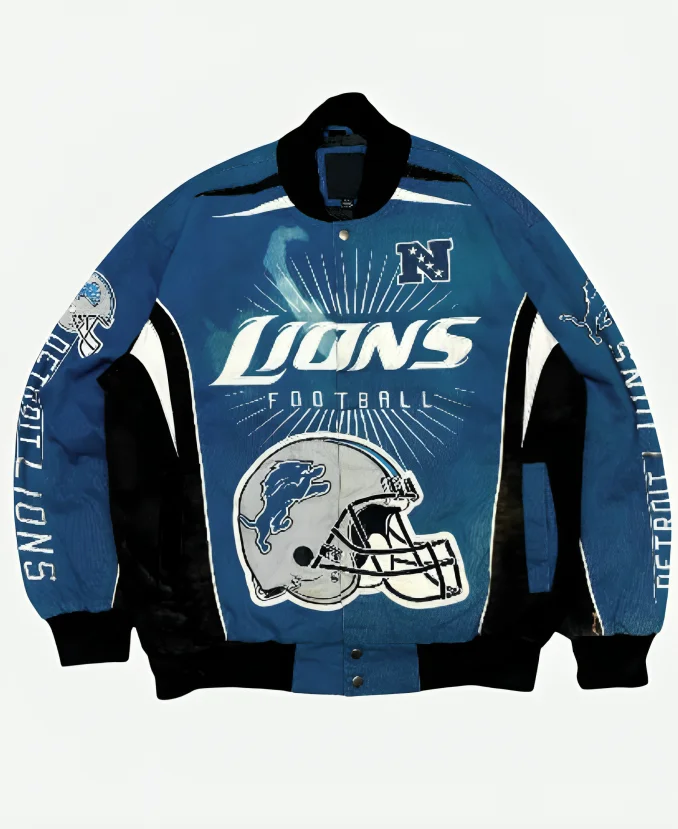 Vintage Detroit Lions Blue Racing Jacket Vintage Detroit Lions Blue Racing Jacket