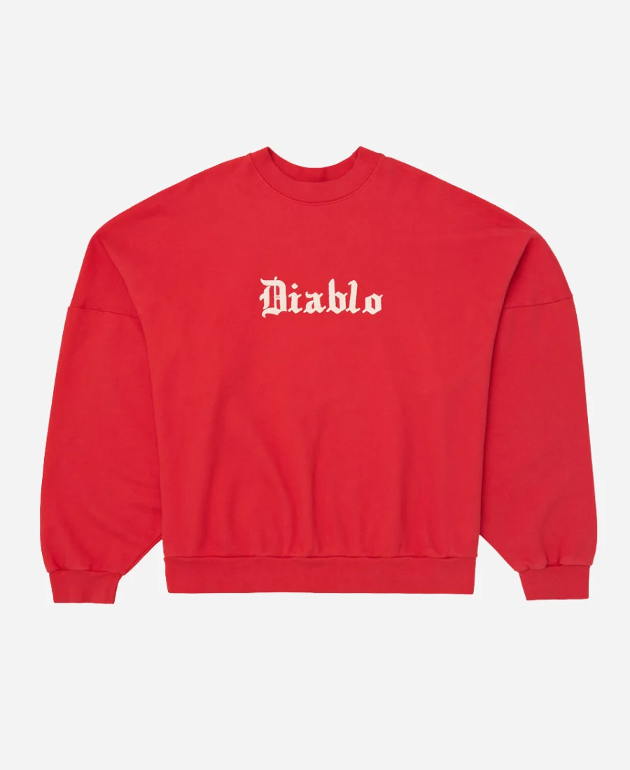 Willy Chavarria Diablo Hooligan Crewneck Sweatshirt Willy Chavarria Diablo Hooligan Crewneck Sweatshirt