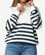 Women's Quarter Striped Sweatshirt