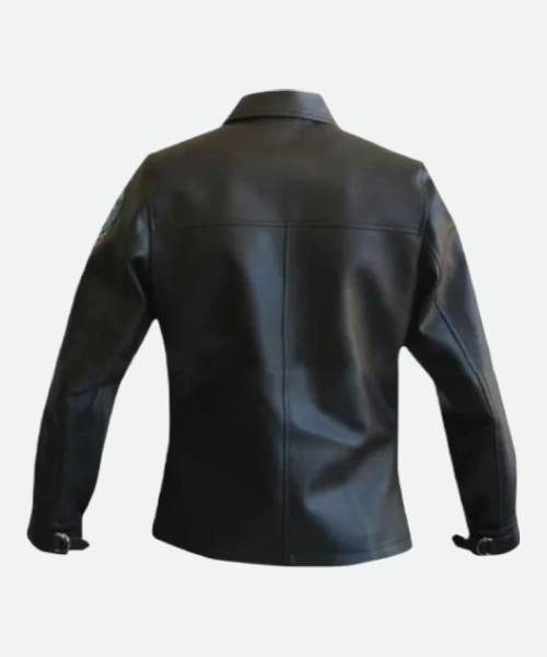 Top Gun Charlie Black Leather Jacket Back