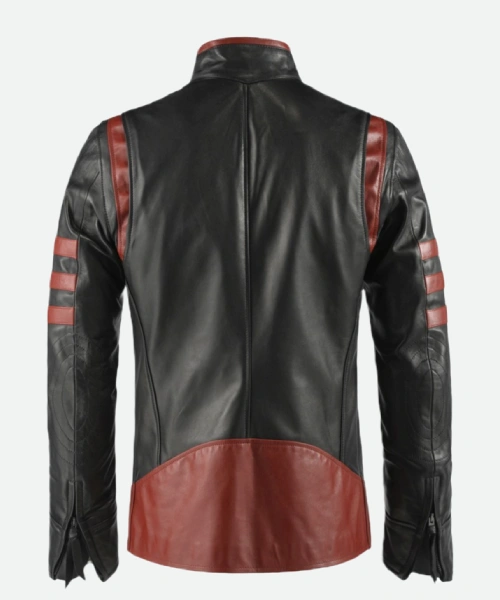 X Men Origins Wolverine Black Leather Jacket Back 1