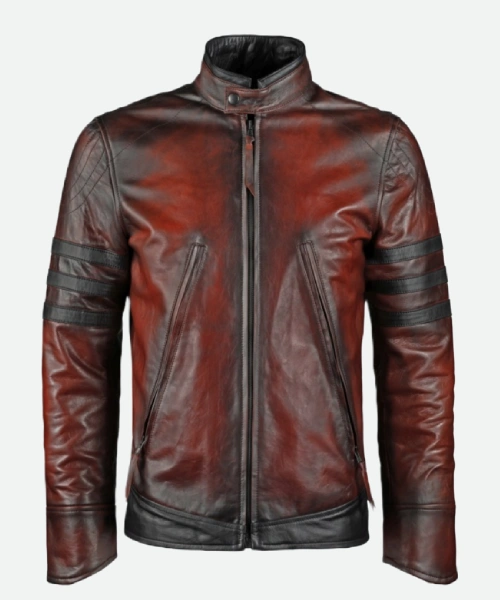 X Men Origins Wolverine Red Leather Jacket 1