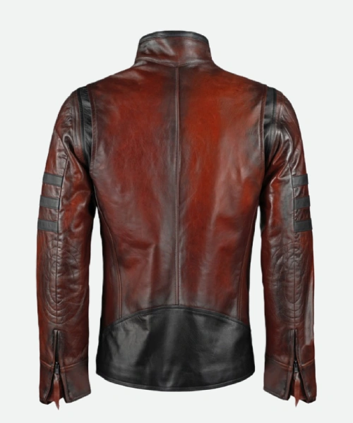 X Men Origins Wolverine Red Leather Jacket Back 1